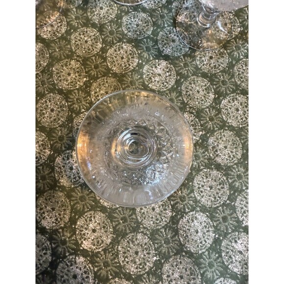 4 Duncan Miller Sandwich Clear Ice Cream Dishes Set Vintage Scroll Etch MCM Lot - Picture 5 of 5